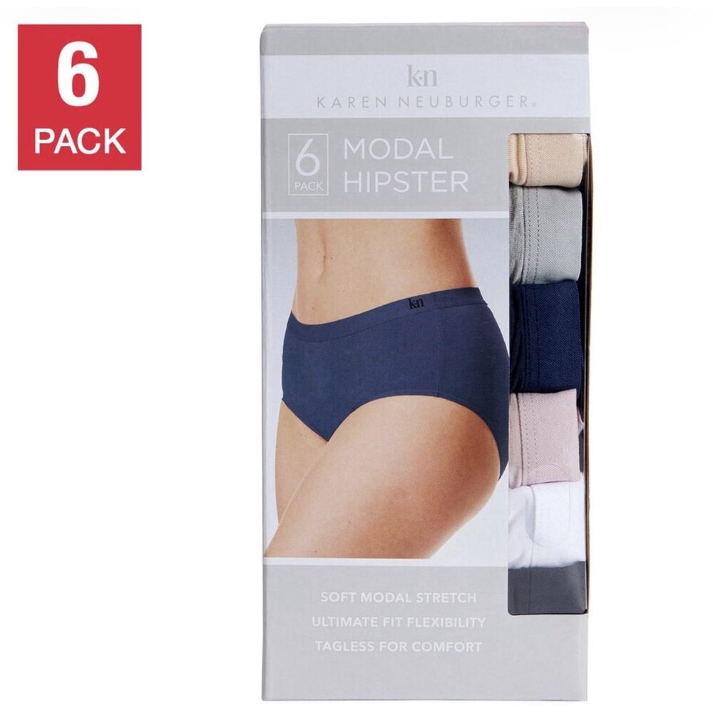 Karen Neuburger Women’s L 6-Pack Modal Hipster Underwear Soft Stretch NWT